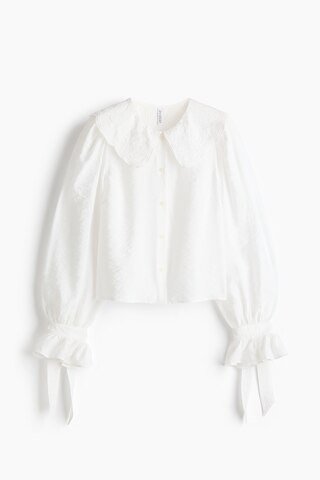 H & M - Blouse with Eyelet Embroidery - White | H&M (US + CA)