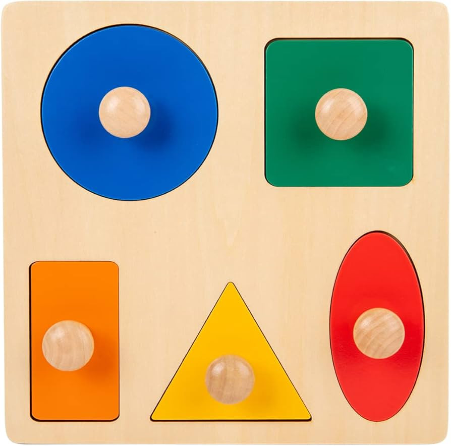 Montessori Toys for Babies 6-12 Months Wooden Shape Puzzles for Toddlers 1-3,Jumbo Knob Baby Puzz... | Amazon (US)