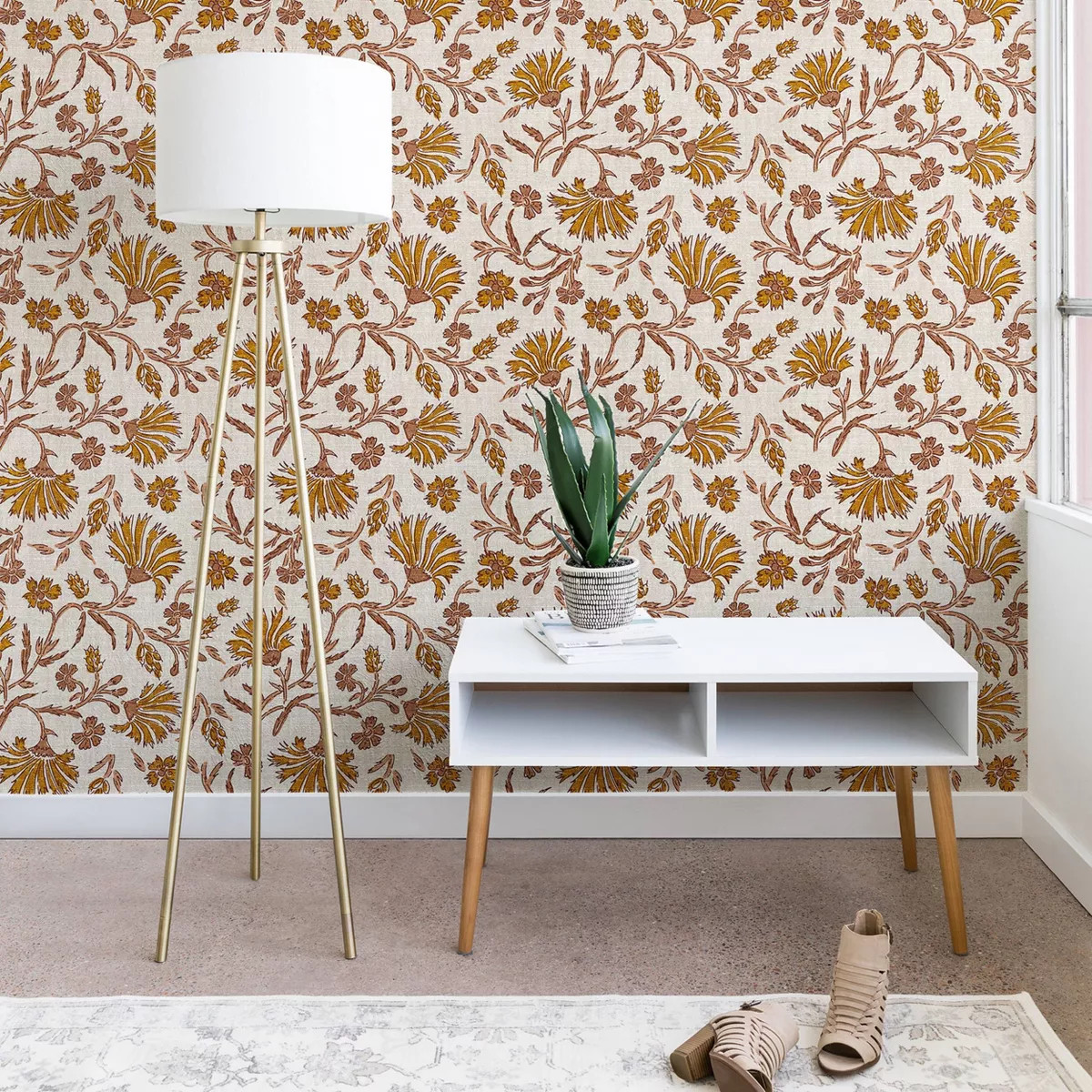 Holli Zollinger Kalami Floral Wallpaper Brown - Deny Designs | Target