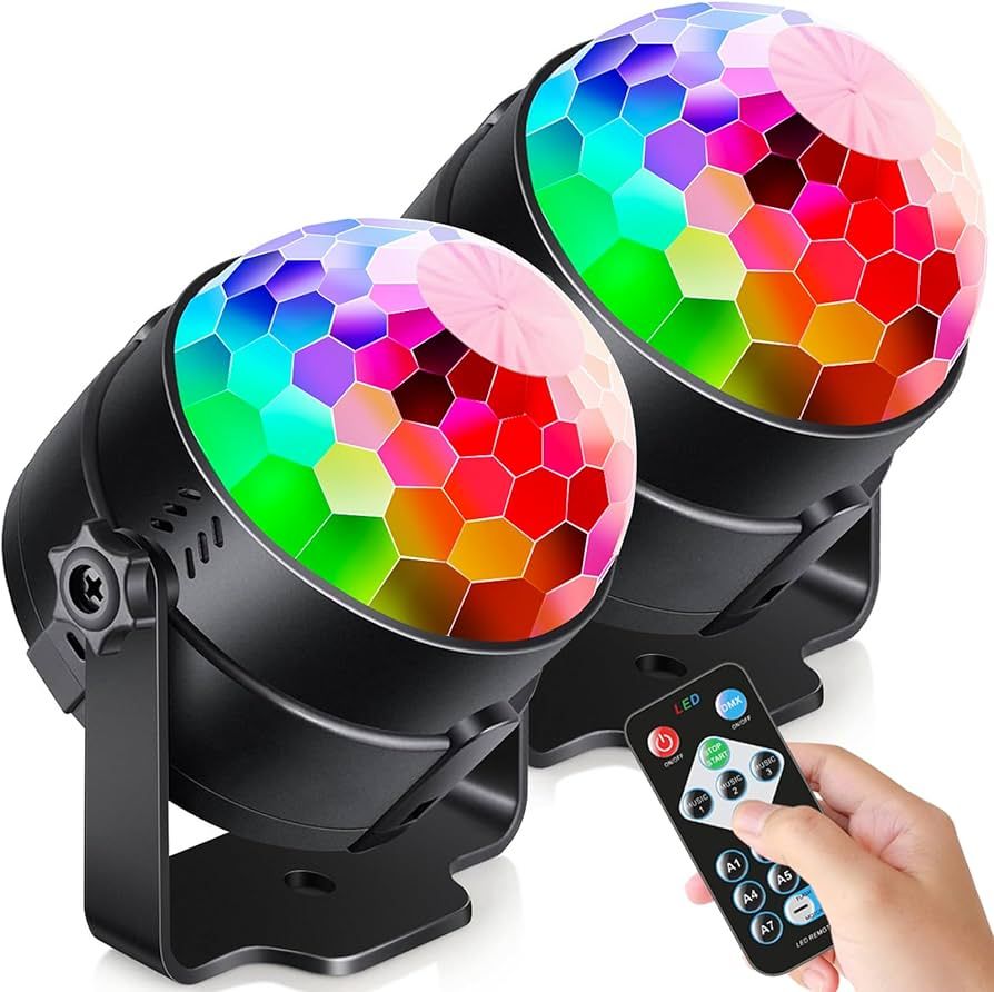 Luditek [2-Pack] Sound Activated Party Lights with Remote Control Dj Lighting, Disco Ball Light, ... | Amazon (US)