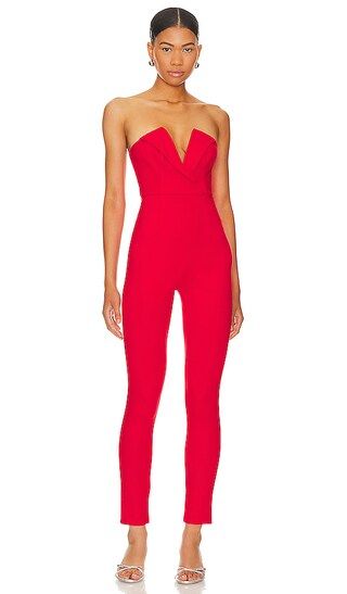 Madi Strapless Jumpsuit in Red | Revolve Clothing (Global)