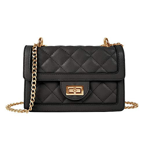 SG SUGU Small Quilted Crossbody Bag, Trendy Designer Shoulder Bag, Phone Wallet Purse for Women (Black) | Amazon (US)