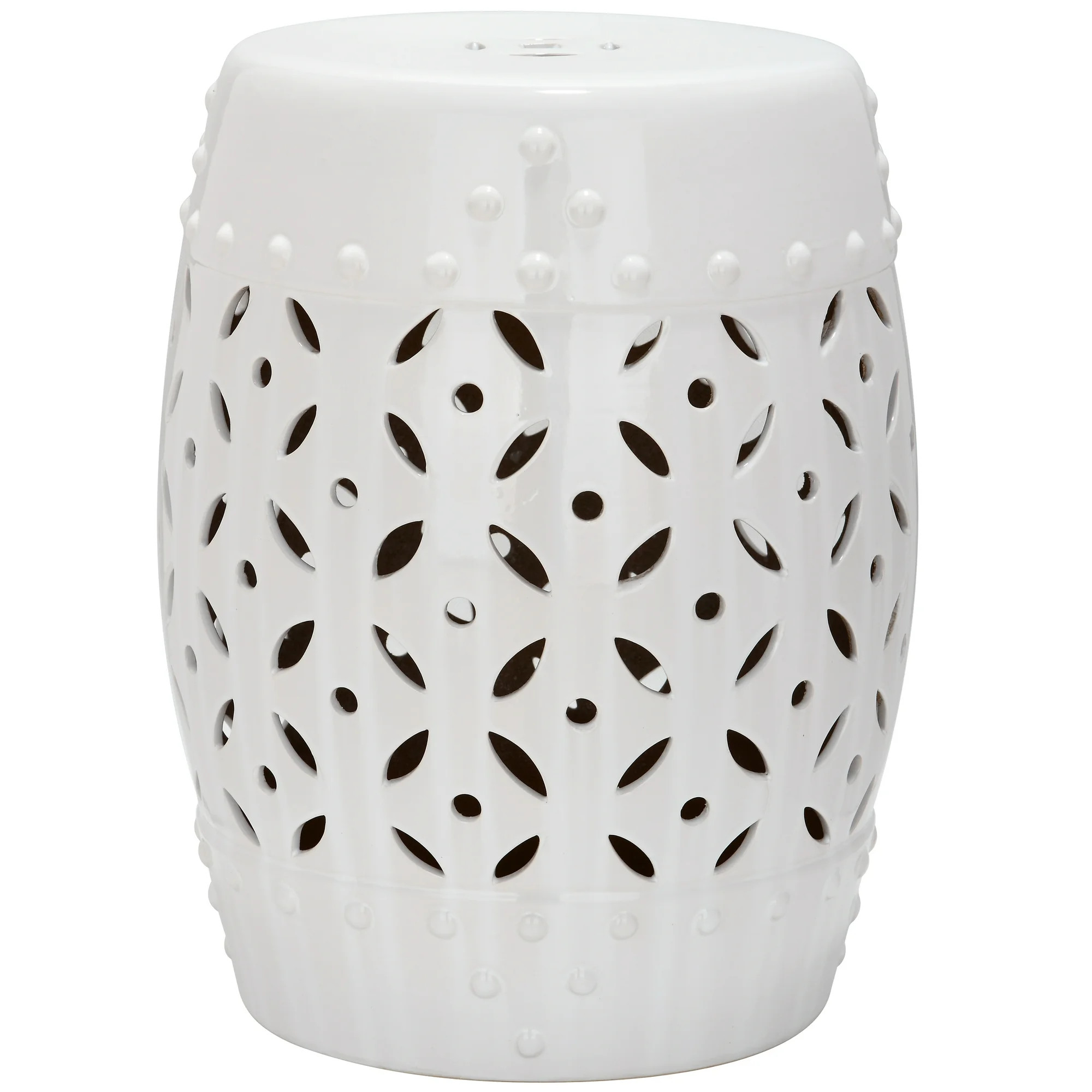 Safavieh Lattice Coin Indoor/Outdoor Garden Patio Stool, White | Walmart (US)