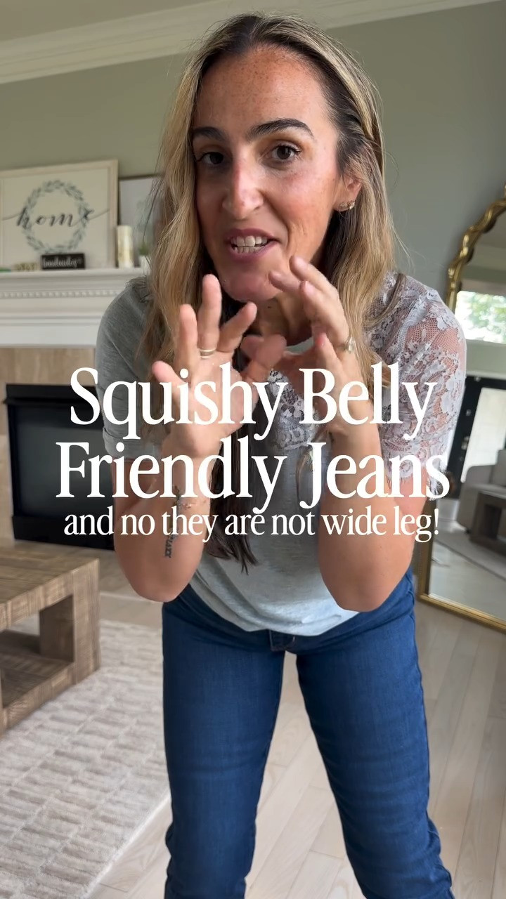 Dont get me wrong I love wide leg too but something about a slim straight is so chic! And way more updated than a skinny in my opinion! These are wonderful. More of a mid rise and perfect length on me, I’m 5’6”ish (really 5’5.5” but who says that) I'm between a 28 and 29. I am in a 28 here which fits well. Wearing a medium in the tops. If you are in between go down. #fall2026 #denimjeans #bestjeans #falltransition 

 #LTKgrwm #LTKmomlife #LTKOver40