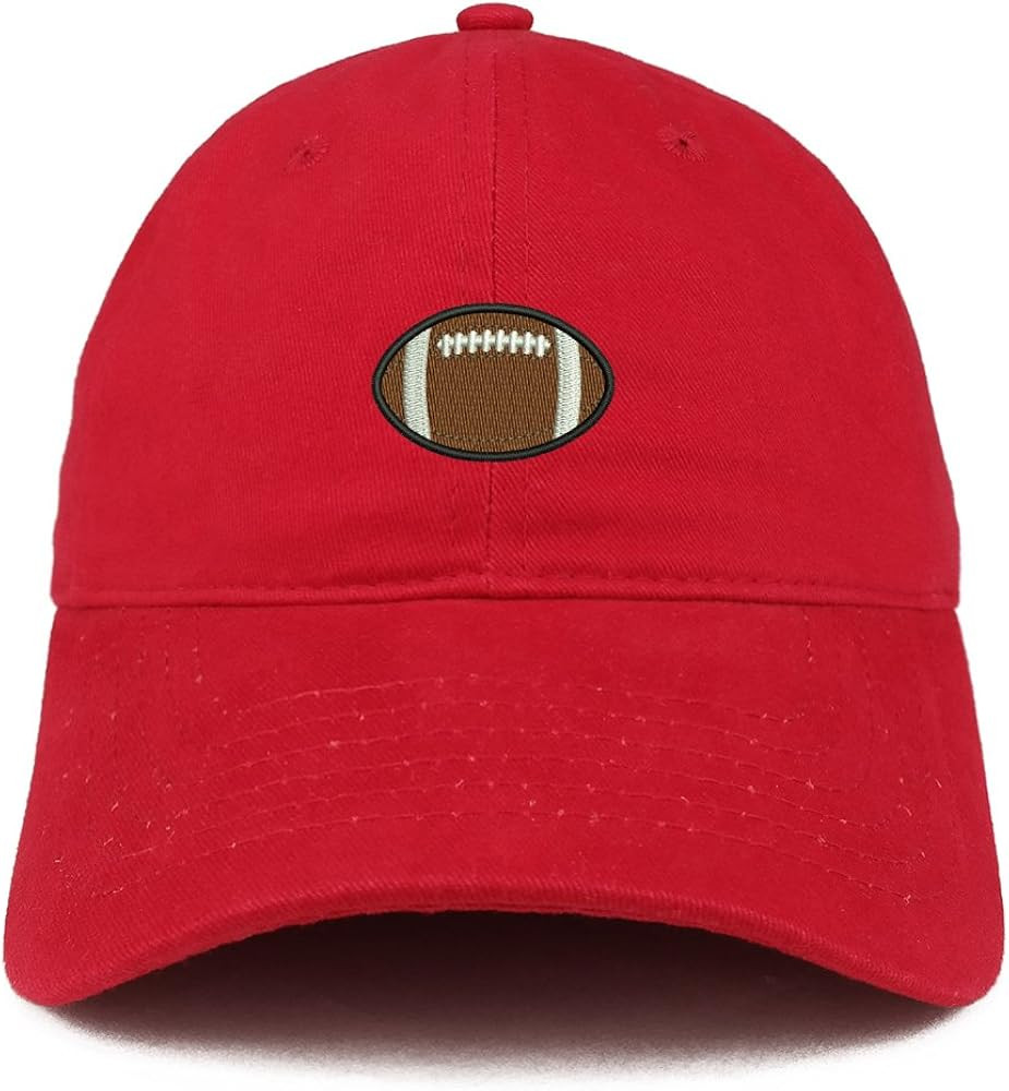Football Quality Embroidered Low Profile Brushed Cotton Dad Hat Cap | Amazon (US)