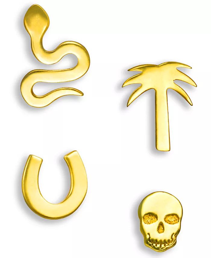 4-Pc. Set Variety Single Stud Earrings in 10k Gold | Macy's