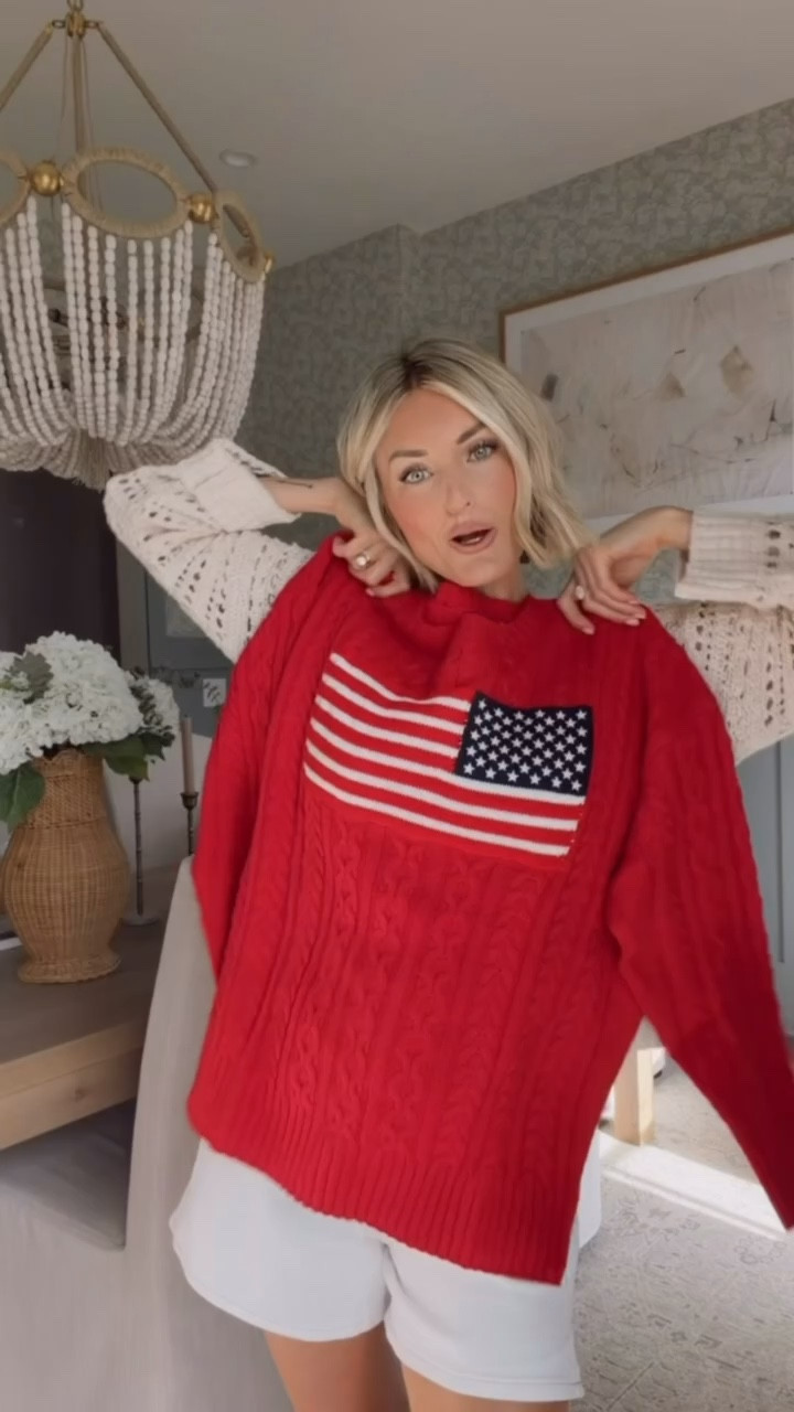 How cute is this red option?! Perfect for all of the upcoming patriotic holidays! I got size medium.

Loverly Grey, Target find, Target fashion, American flag sweater, Memorial Day outfit ideas, Fourth of July outfit ideas 

#LTKSeasonal #LTKootd