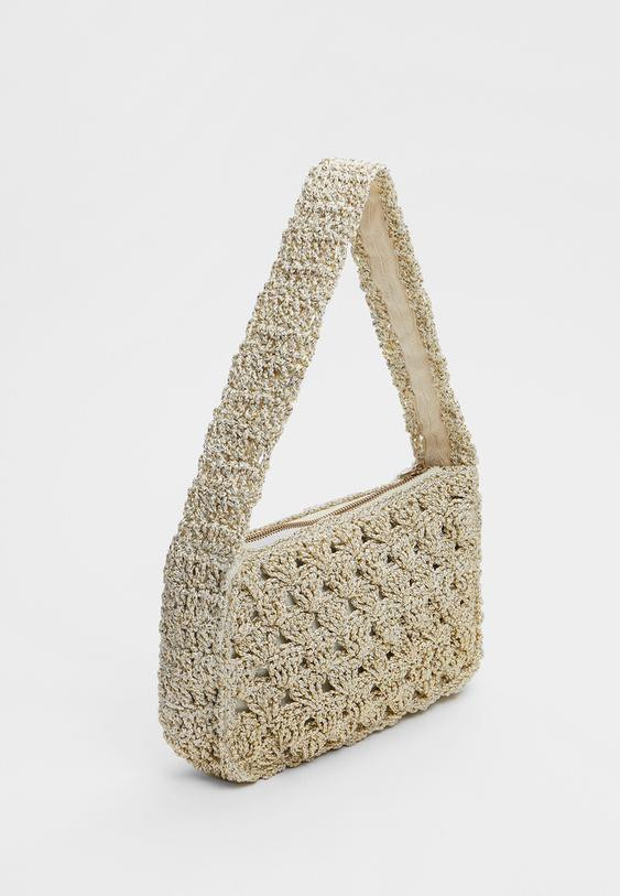 Shimmer crochet shoulder bag | Stradivarius (UK)