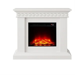 46.5" Wide Electric Freestanding Fireplace w/ Realistic LED Flames - White | Homesquare