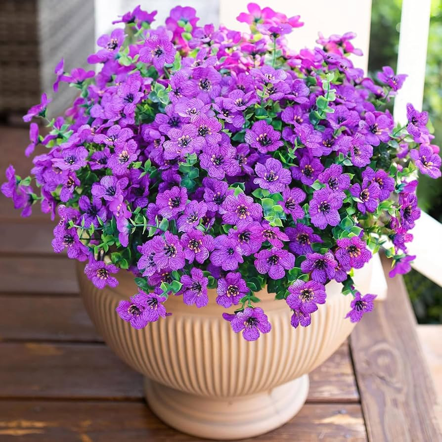 HyeFlora Artificial Flowers for Outdoor Indoor Garden Home Decoration, Faux Flower Daisy with Euc... | Amazon (US)