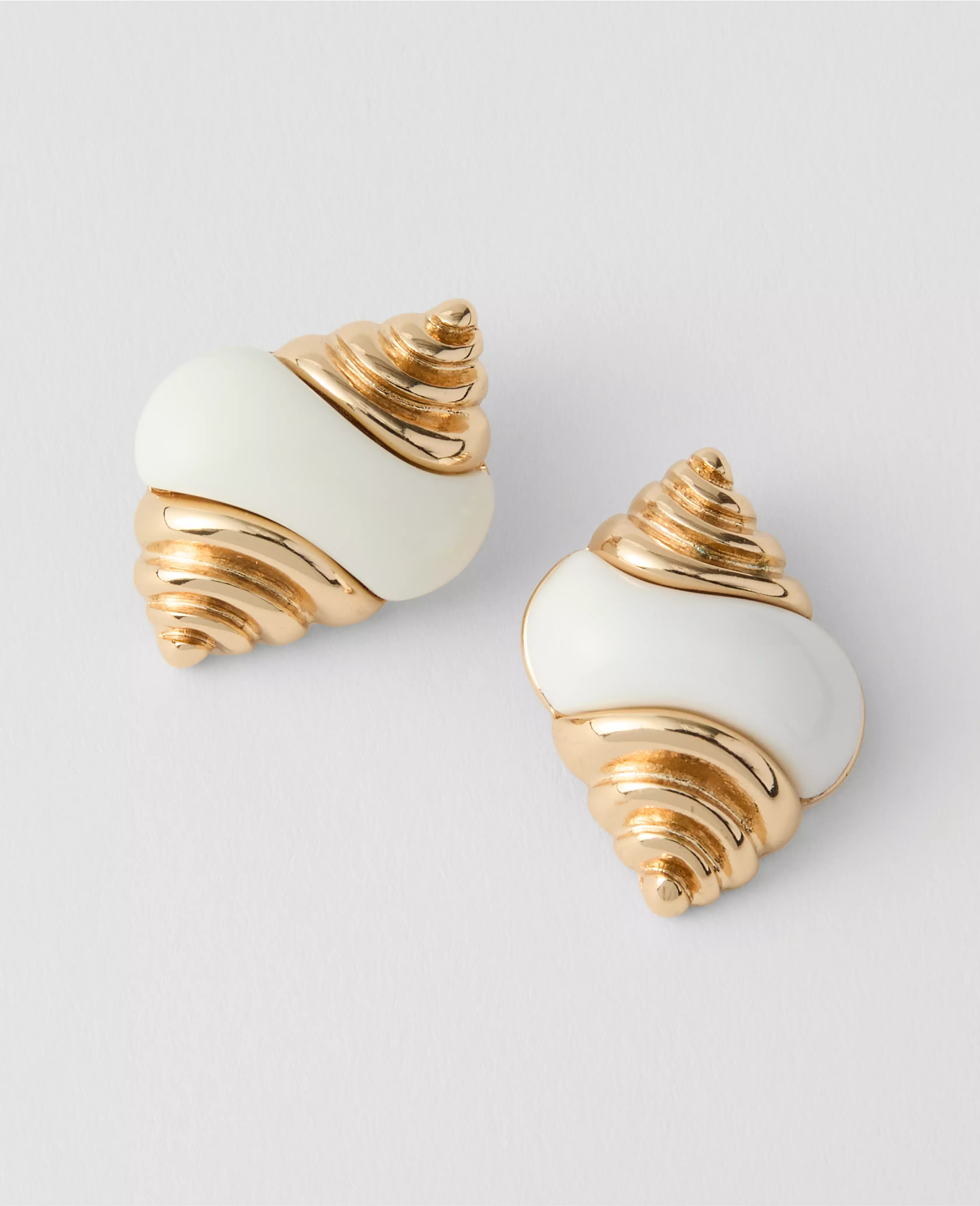 Enamel Conch Stud Earrings | Ann Taylor