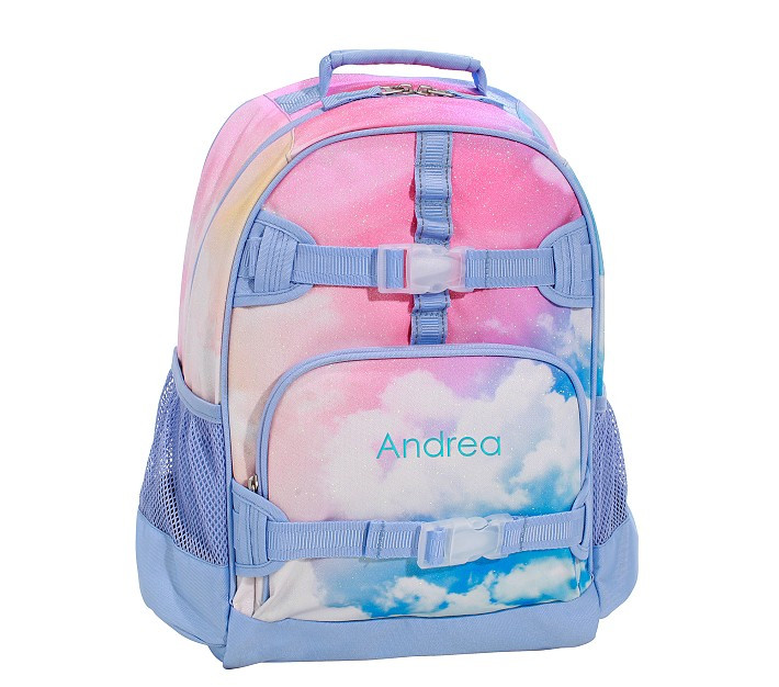 Mackenzie Rainbow Clouds Glitter Backpacks | Pottery Barn Kids