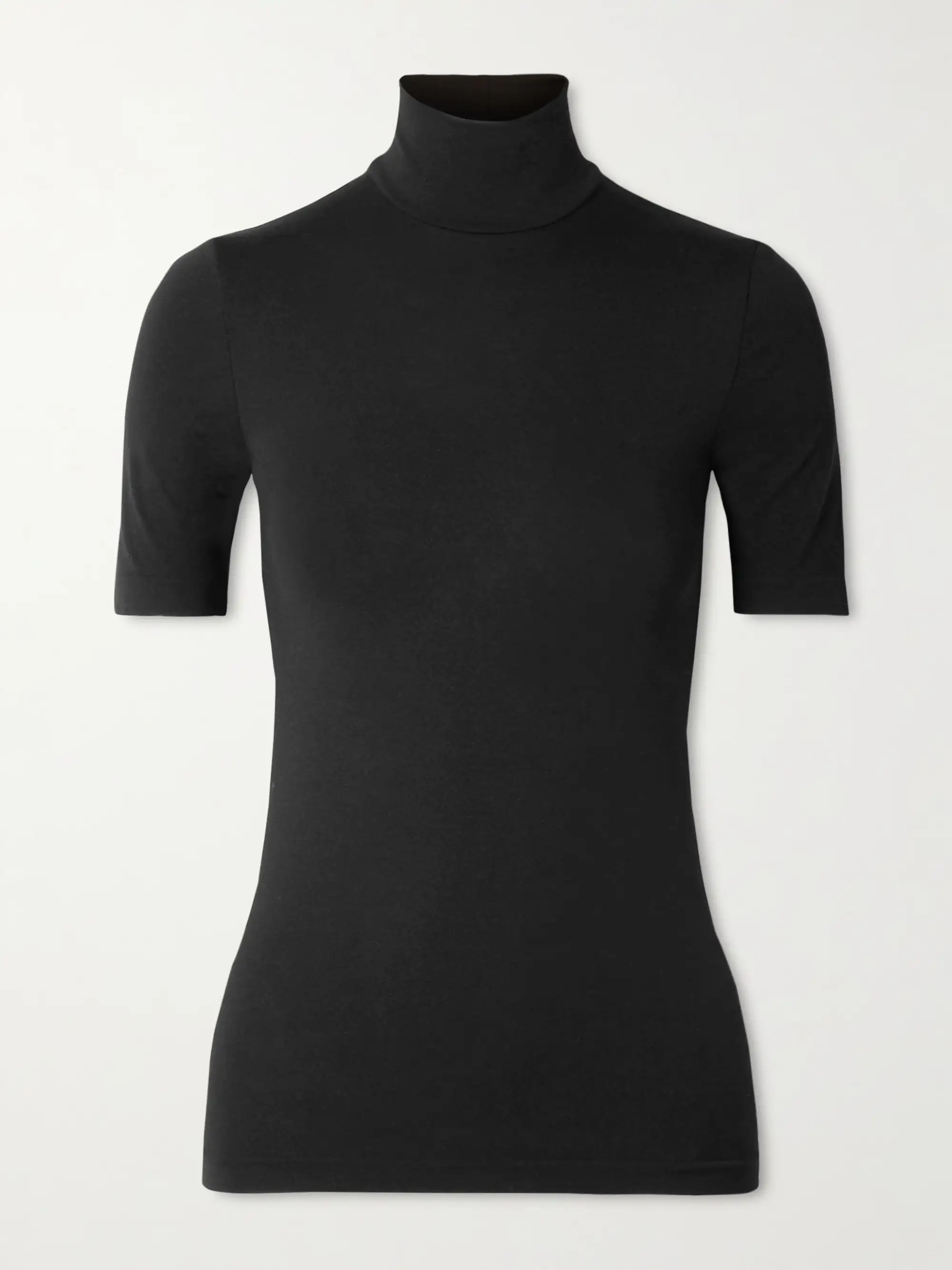 Black + NET SUSTAIN Aurora modal-blend jersey turtleneck top | WOLFORD | NET-A-PORTER | NET-A-PORTER (UK & EU)