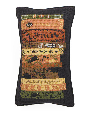 9x15 Horror Novels Needlepoint Pillow | TJ Maxx