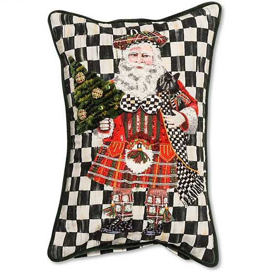 Scottish Santa Vertical Lumbar Pillow | MacKenzie-Childs