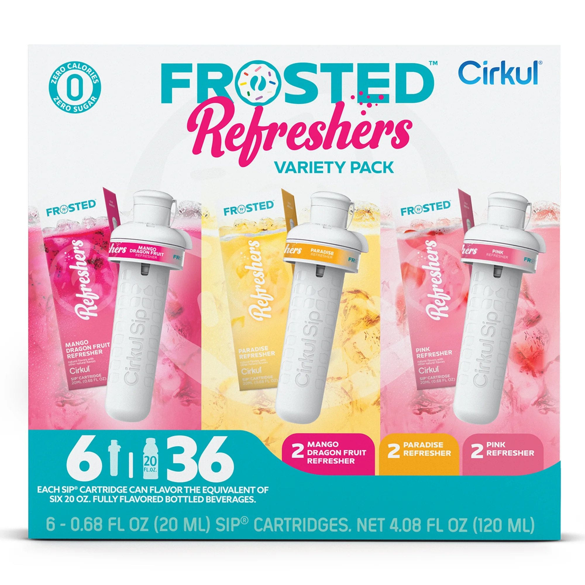 Cirkul Frosted Refreshers Flavor Cartridge Variety Pack, Drink Mix, 6-Pack (2 Pink Refresher, 2 M... | Walmart (US)