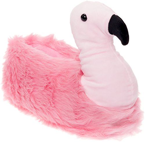 Silver Lilly Flamingo Slippers - Plush Animal Slippers w/Memory Foam Support by (Pink, Medium) | Amazon (US)