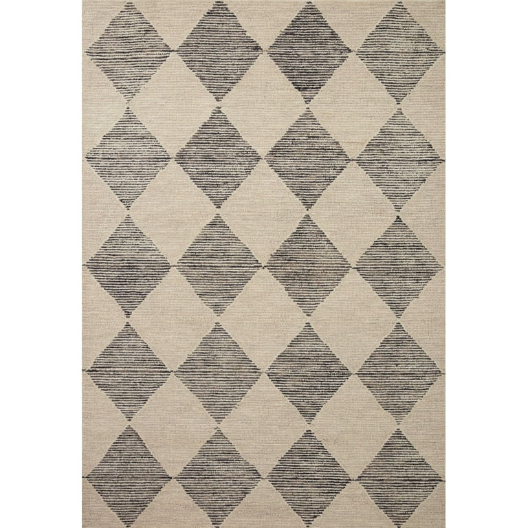 Chris Loves Julia x LoloiFrancis Beige / Charcoal 7'-9" x 9'-9" Area Rug | Walmart (US)
