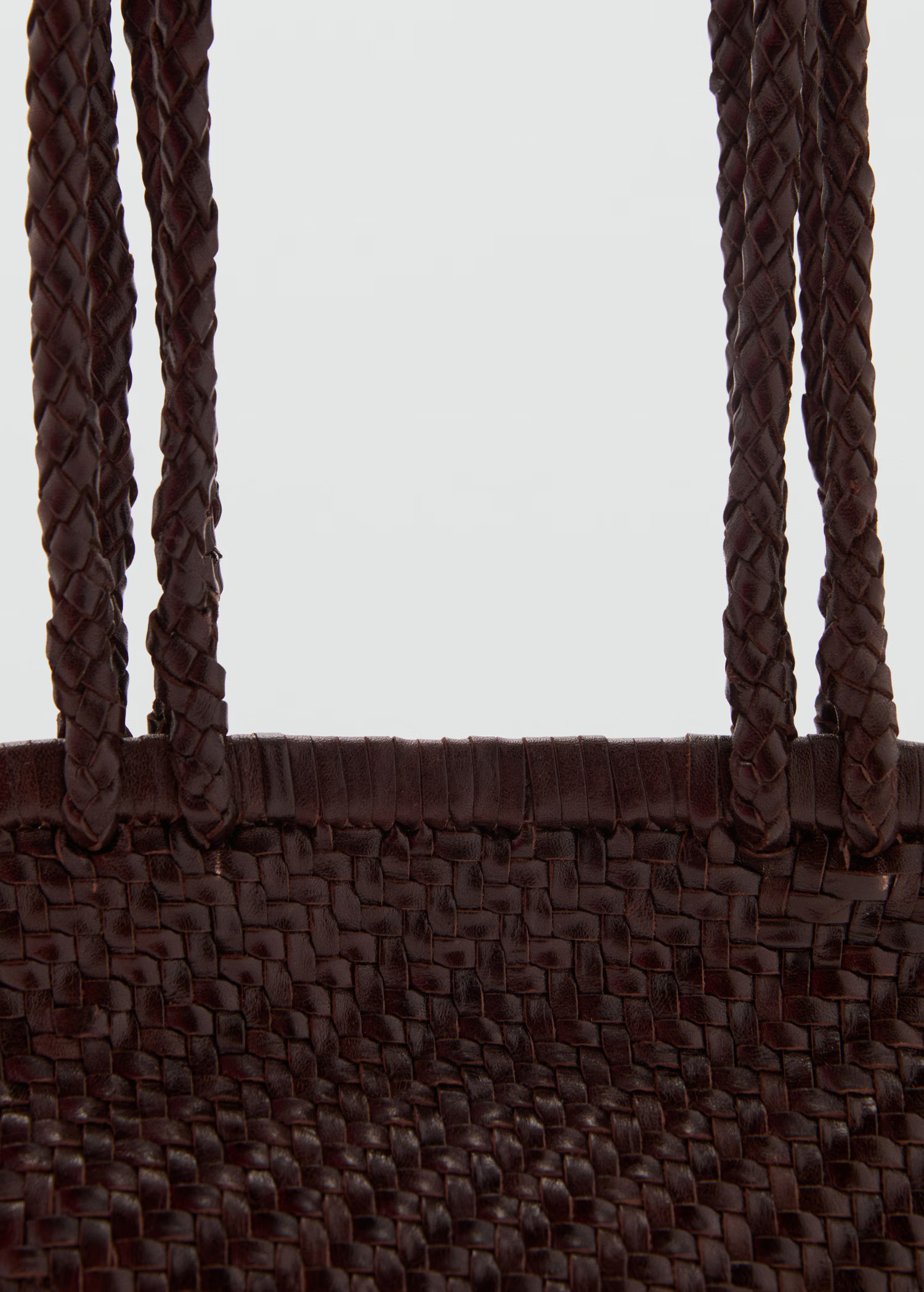 Braided leather shoulder bag - Women | MANGO United Kingdom | MANGO (UK)
