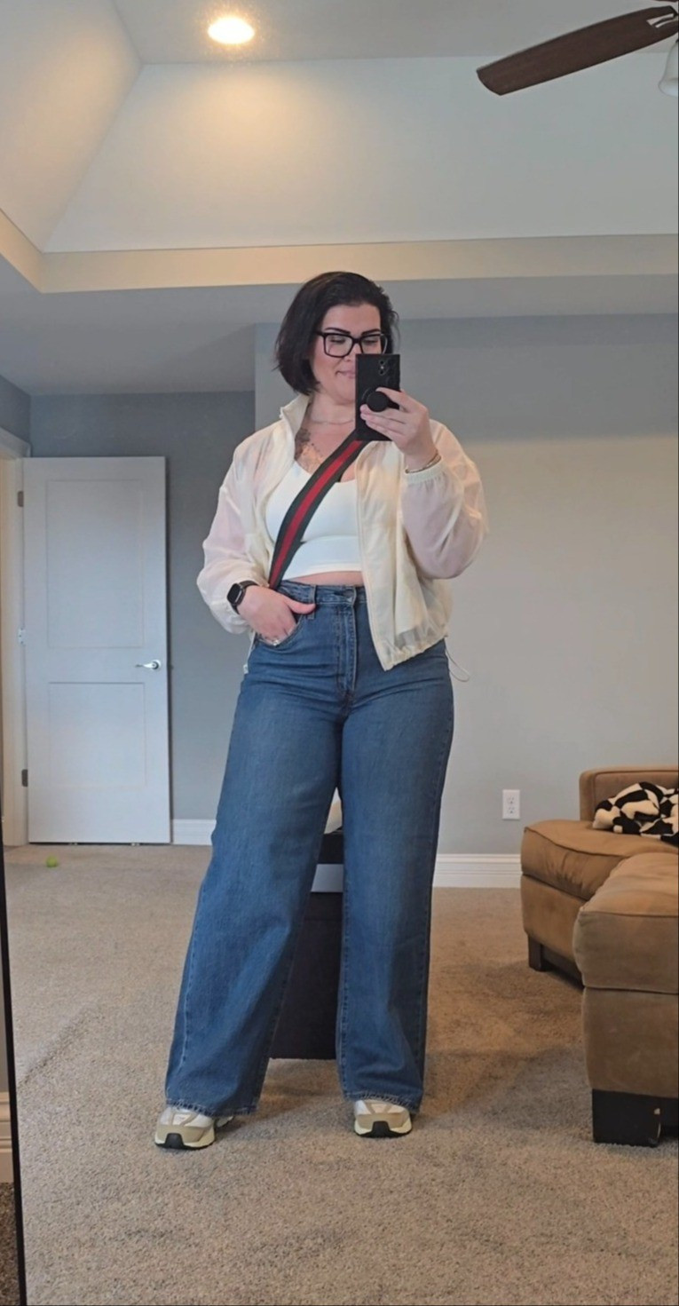 The way this accidentally came together...🤌🏼chef's kiss! And wide leg jeans are the love of my life. They always have been. 

#LTKMidsize #LTKOver40 #LTKSaleAlert
