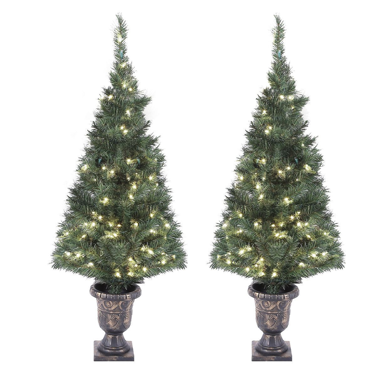 LuxenHome Set of 2 Small Christmas Tree, 3.9Ft Artificial Prelit Christmas Tree with Lights, 2 Pa... | Target