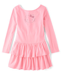 Girls Hello Kitty® Rhinestone Tiered Drop Waist Dress - pink | The Children's Place