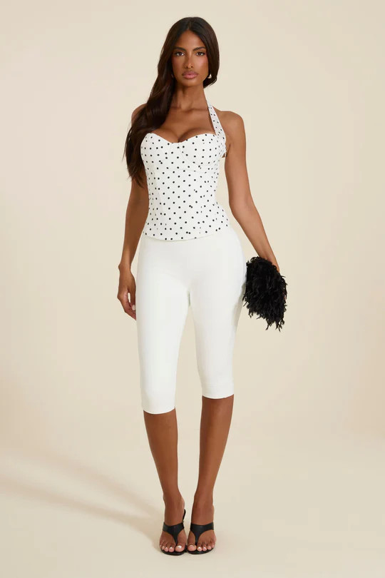 The Zadie Lace Up Corset Top in Polka Dot | Mars The Label
