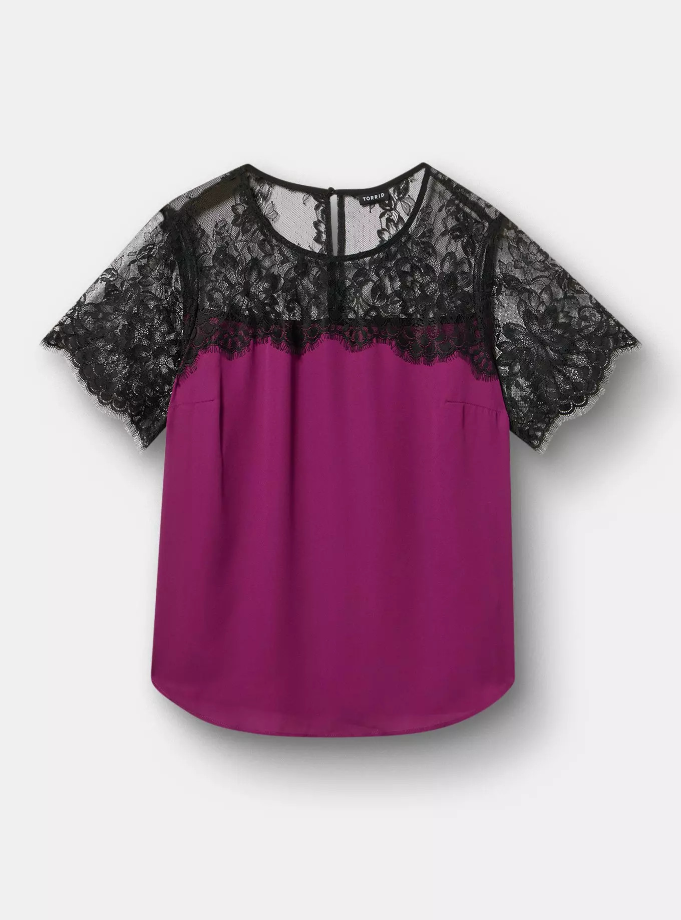 Abbey Georgette Lace Trim Blouse | Torrid (US & Canada)