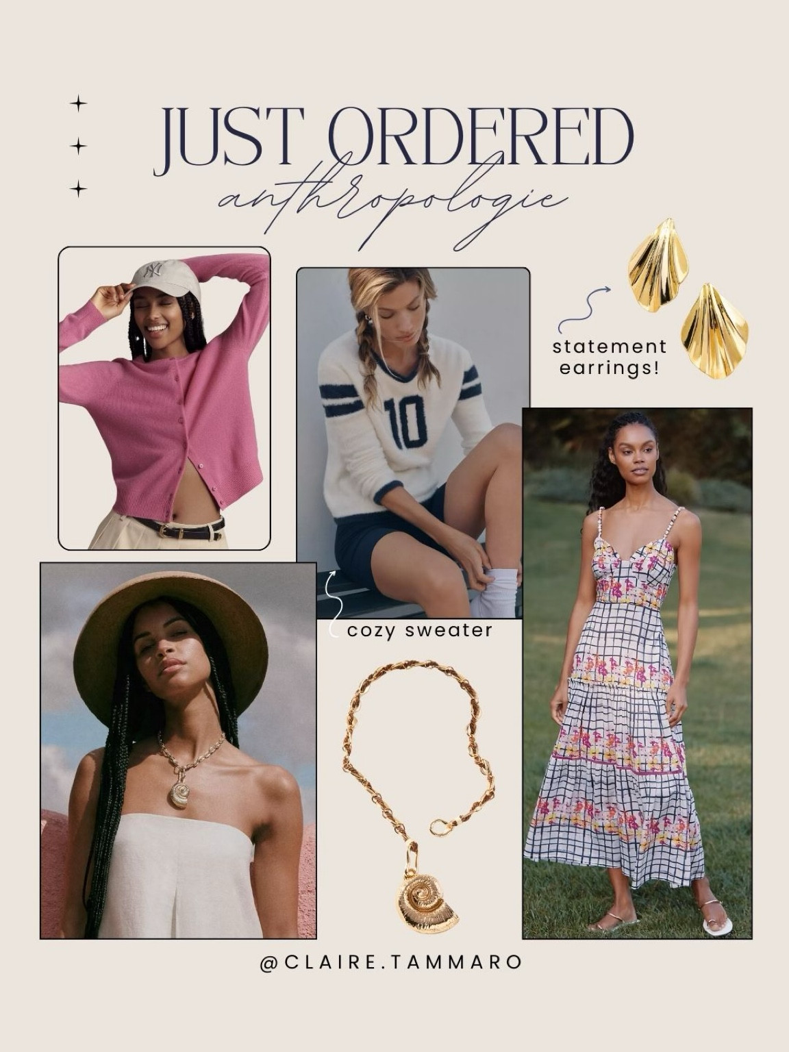 Anthropologie haul ✨🐚💗  

spring outfits, spring outfit, spring dress, spring dresses, anthro haul, anthro favorites, statement necklace, statement earrings, shell necklace, shell earrings, cashmere sweater, cashmere cardigan, cozy sweater, Claire Tammaro 

#LTKSeasonal #LTKStyleTip #LTKMostLoved