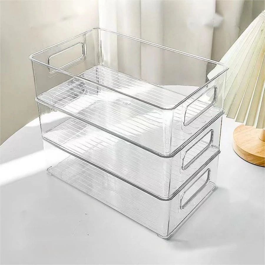 Desktop Storage Box Acrylic Makeup Organizer Transparent Basket For Dorm Mask Drawer Organizer Sn... | SHEIN