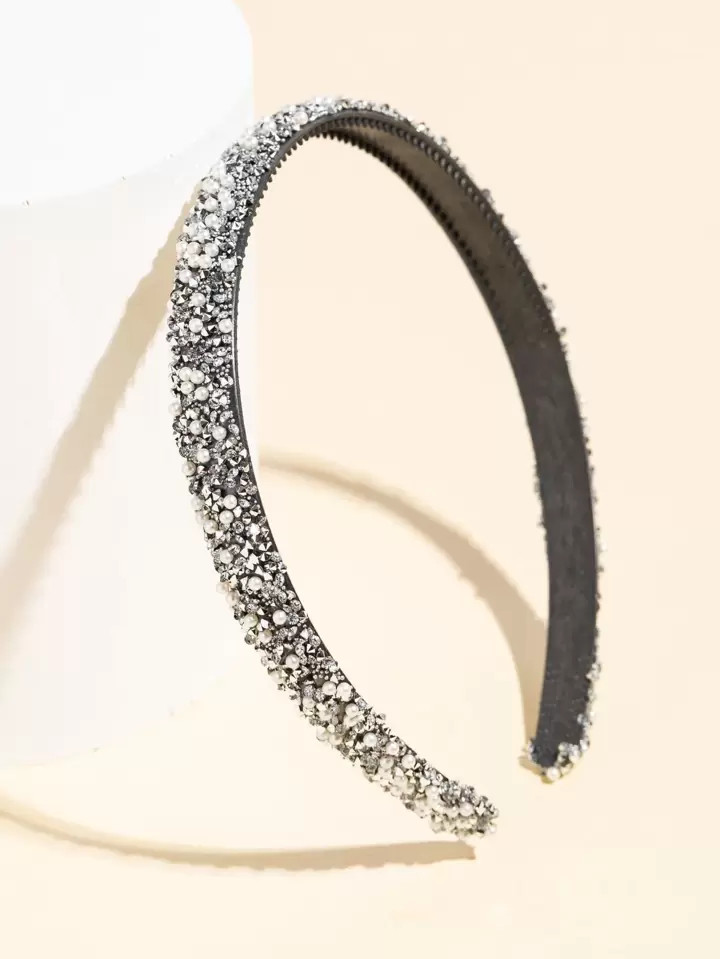 1 st. sprankelende nepparel en strass decoratie hoofdband elegante tiara's Halloween | SHEIN