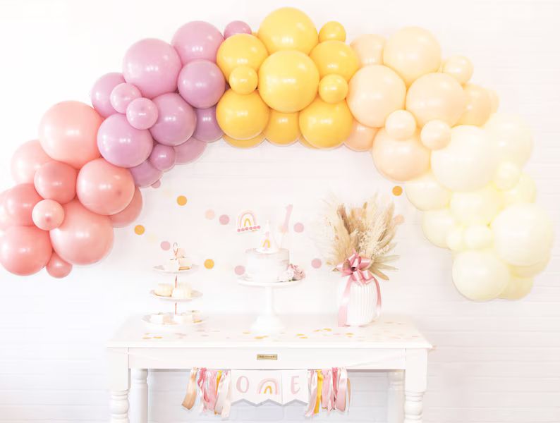 Boho Rainbow Balloon Garland | Boho Balloon Garland Kit | Boho Party Decor | Boho Rainbow Birthda... | Etsy (US)