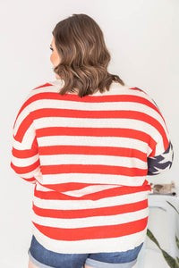 My Last Wish American Flag Ivory Sweater | Pink Lily