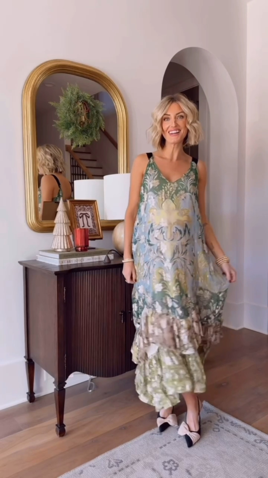 If you have a spring wedding coming up, this would be perfect for a guest dress! Wearing S. 

Loverly Grey, Anthropologie, wedding guest dress, event dress, floral dress, ruffle dress, midi dress 

#LTKSeasonal #LTKgrwm #LTKWedding