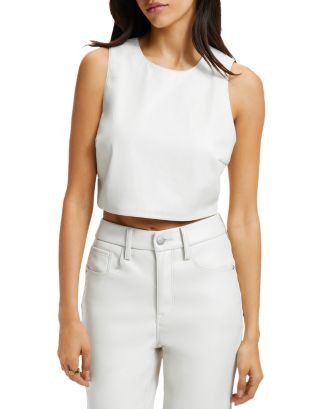Faux Leather Cropped Top | Bloomingdale's (US)