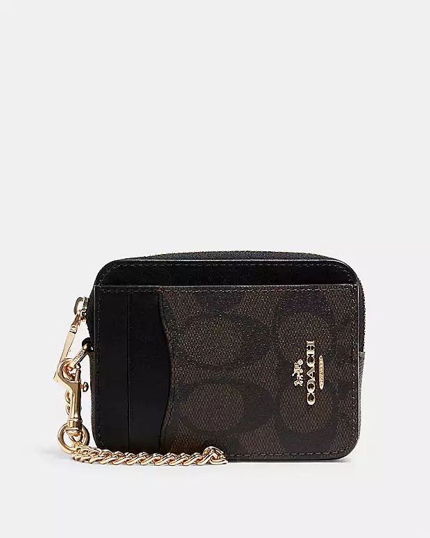 Zip Card Case In Signature Canvas | Coach Outlet
