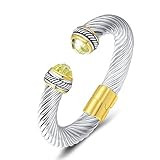 UNY Cuff Antique Twisted Wire CZ Women Vintage Trendy Fashion Designer Inspired Unique Bracelets Ban | Amazon (US)