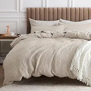 Bedsure Cotton Duvet Cover - 100% Cotton Waffle Weave Beige Duvet Cover, Soft and Breathable Quee... | Amazon (US)