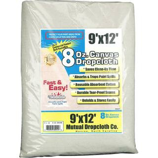 9 ft. x 12 ft. 8 oz. Natural Canvas Drop Cloth | The Home Depot