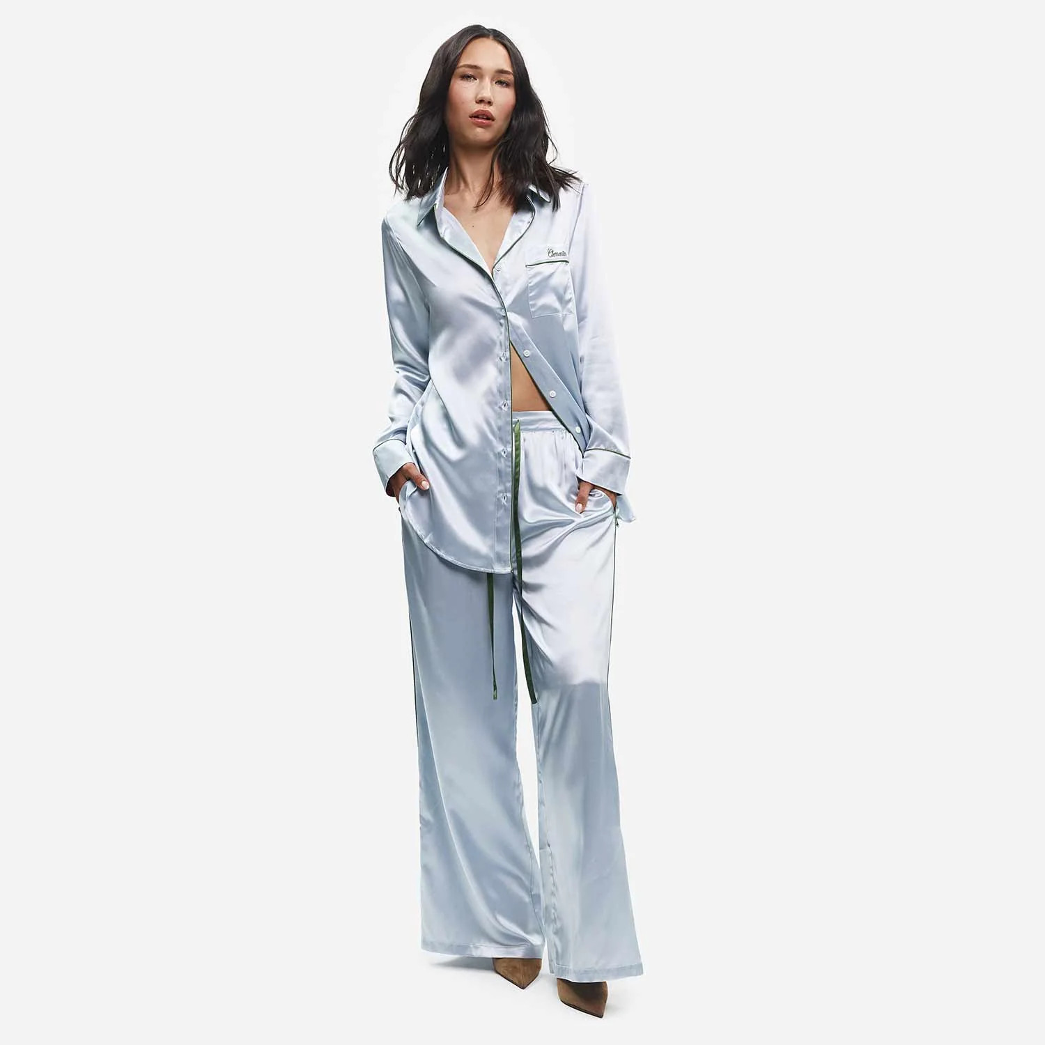 Organic Silk Long Pajama Set | Clementine Sleepwear