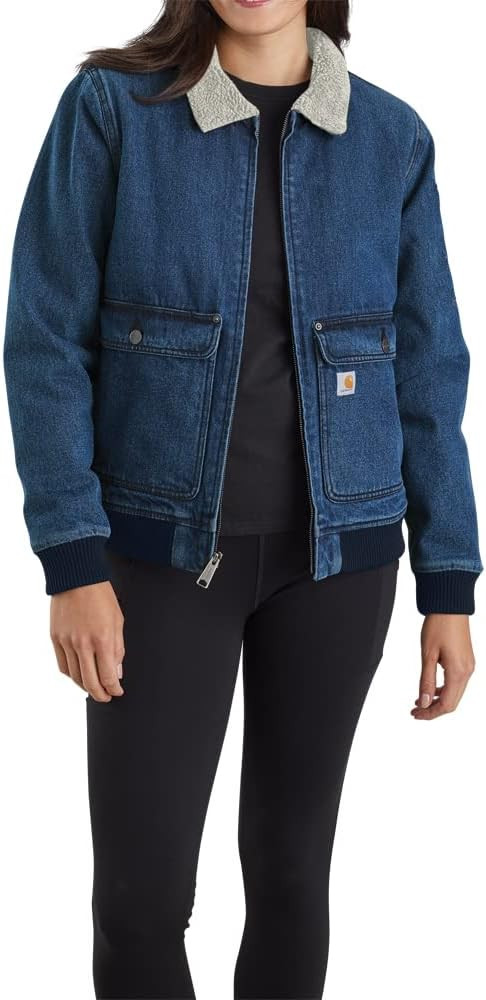 Carhartt Women's Relaxed Fit Denim Sherpa-Lined Jacket | Amazon (US)