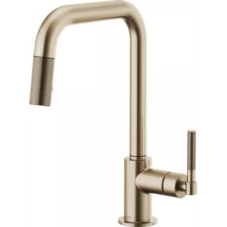 Litze Single Handle Square Arc Pull Down Kitchen Faucet with Knurled Handle - Limited Lifetime Wa... | Build.com, Inc.