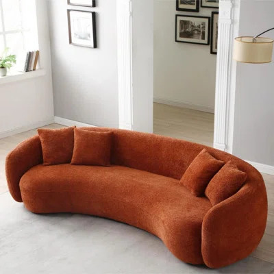 5-Seater Boucle Sofa Modern Sectional Half Moon Leisure Couch Curved Sofa | Wayfair North America
