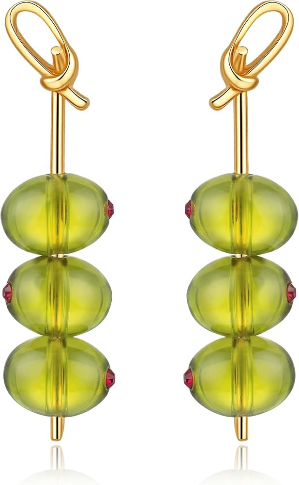 Olive Earrings for Women, Martinis Dangle Earrings Match Cocktail Party Dresses, Olive Green Fun ... | Amazon (US)