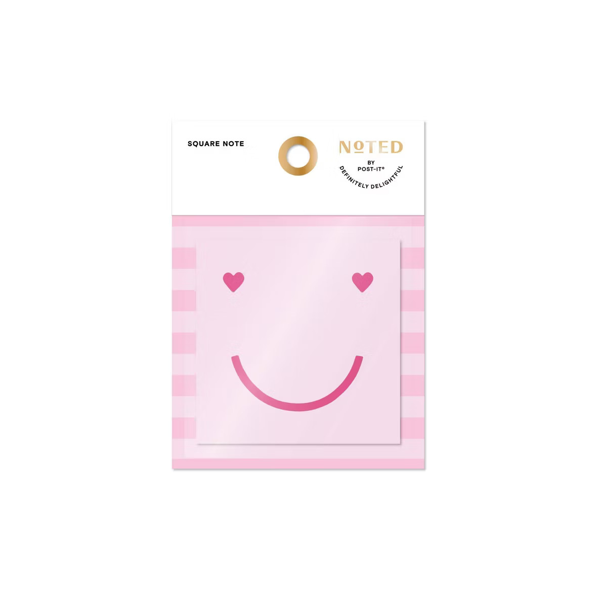 Noted by Post-it Valentine's 3"x3" 100 sheets Notes Pink Square Smiley | Target