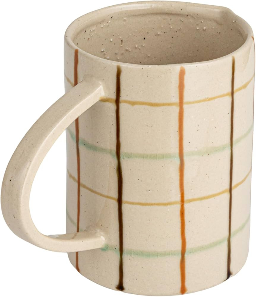 Creative Co-Op 32 Oz. Stoneware Pitcher with Checkered Pattern, Multicolor | Amazon (US)