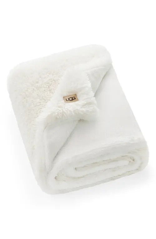 UGG(r) Corben Faux Fur Throw Blanket in Snow at Nordstrom | Nordstrom