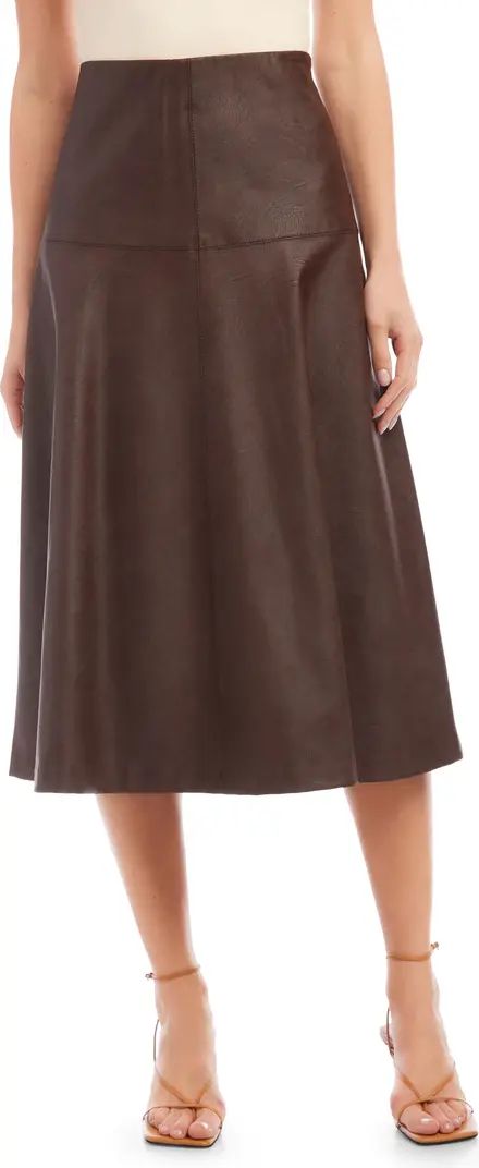 Faux Leather A-Line Midi Skirt | Nordstrom