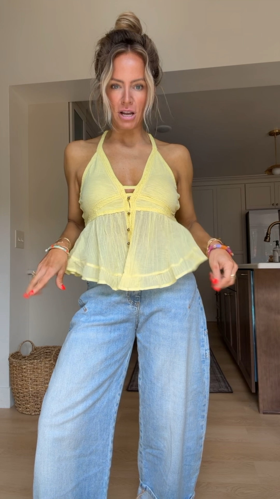 Jeans: 26
Tanks: small 
Tee: medium 
Romper: small

#LTKootd #LTKOver40