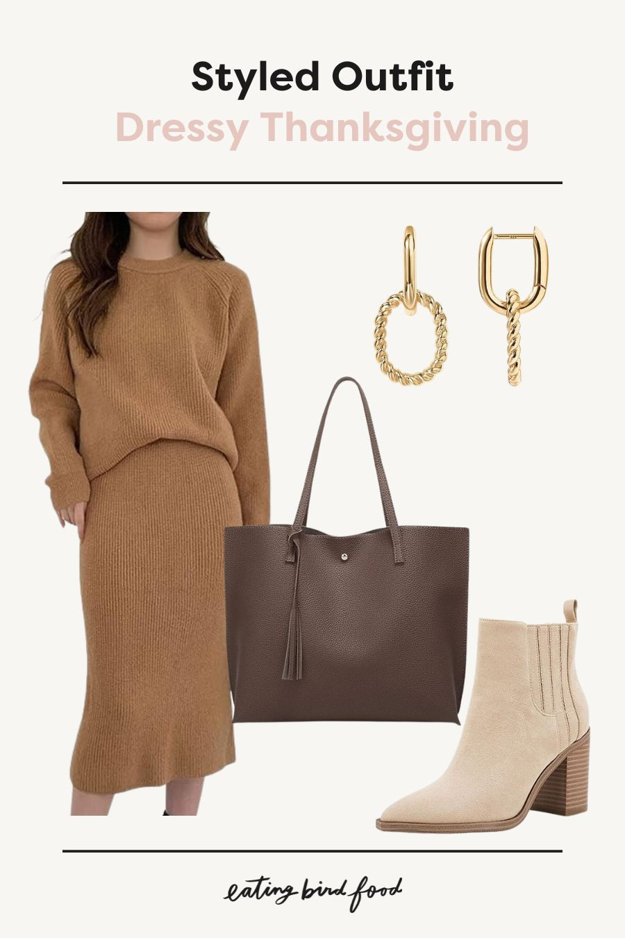 This Amazon Dressy Thanksgiving Look is perfect for the holiday! 🍂 Cozy up in this chic sweater dress paired with neutral boots and a tote bag for a polished yet comfortable vibe. Gold accessories complete the look with a touch of elegance.

Shop this effortlessly stylish outfit through the links and get ready for your Thanksgiving gathering! 🦃✨ #ThanksgivingOutfit #AmazonStyle #HolidayFashion
 

#LTKStyleTip #LTKSeasonal #LTKHoliday